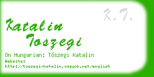 katalin toszegi business card